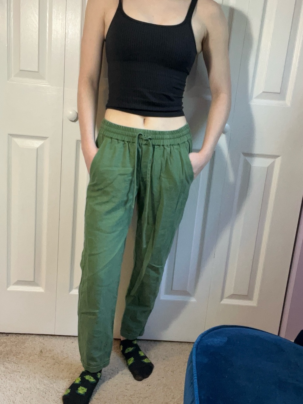 J. Crew Olive Green Elastic Waist Pants